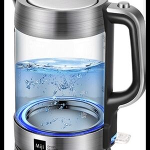 Miji LED Blue Light Germany Design 304 Stainless Steel & Glass Kettle.